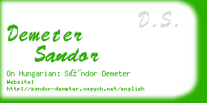 demeter sandor business card